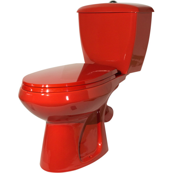 Унитаз-компакт Оскольская керамика Элисса Стандарт красный с полипропиленовой крышкой 43360130202, Цвет производителя: красный фото 2