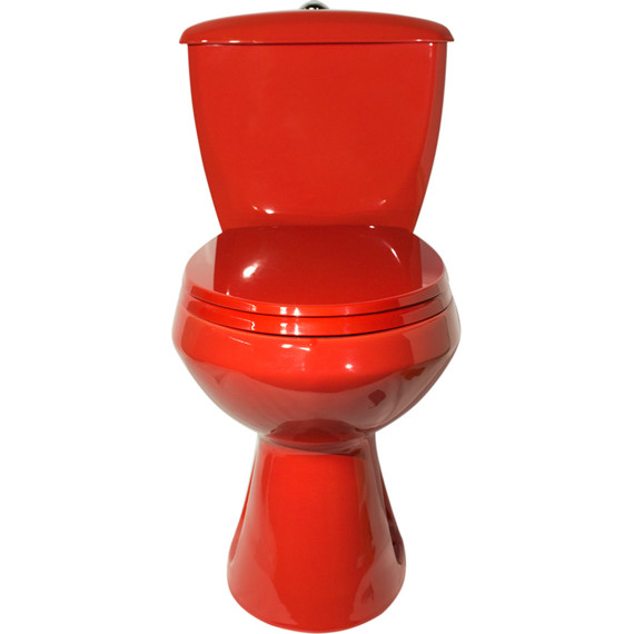 Унитаз-компакт Оскольская керамика Элисса Стандарт красный с полипропиленовой крышкой 43360130202, Цвет производителя: красный фото 3