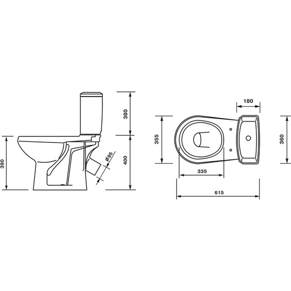Унитаз-компакт Оскольская керамика Элисса Оптима с полипропиленовой крышкой 43901130302 фото 5