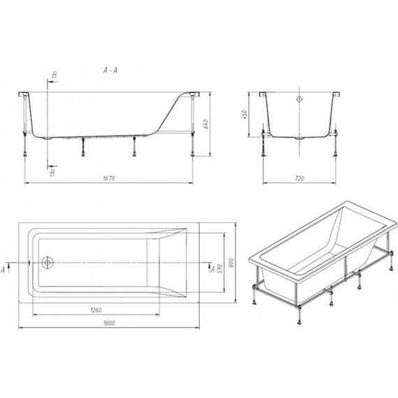 Ванна акриловая Roca EASY прямоугольная 180x80 см белая 7248618000, Размер - мм: 1800х800 - 5 Ванна акриловая Roca EASY прямоугольная 180x80 см белая 7248618000, Размер - мм: 1800х800 фото 5