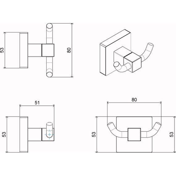 Двойной крючок Azario Rina AZ-87005B фото 3