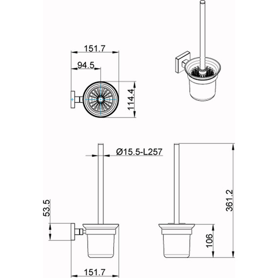 Ершик для унитаза Azario Rina AZ-87013 - 3 Ершик для унитаза Azario Rina AZ-87013 фото 3