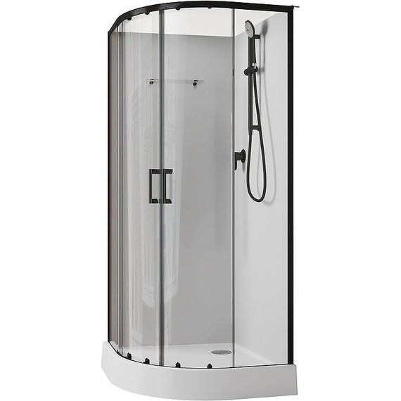 Душевое кабина Aquanet Passion EVO R 100x100 см 282010, чёрный/прозрачное (безсиликоновая сборка) фото 2