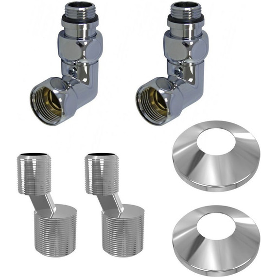 Комплект углов Point для полотенцесушителя 3/4x1/2 круглый PN93412 фото 