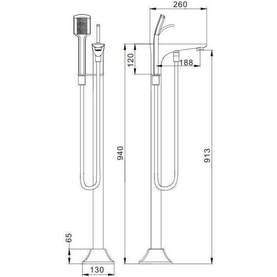 Смеситель для ванны Aquanet JA-6001 181594 фото 2