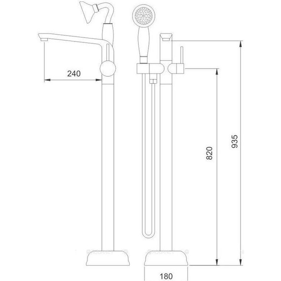 Смеситель для ванны Aquanet JA-5001 188172 фото 3