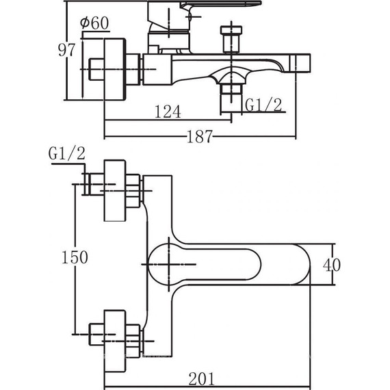 Смеситель для ванны Aquanet Passion AF300-20С 216756 фото 2