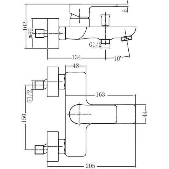 Смеситель для ванны Aquanet Arctic AF520-20СW 216776, белый фото 2