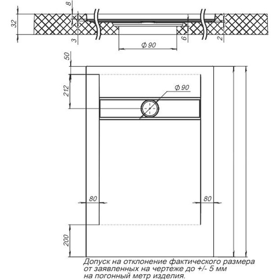 Каменный поддон Aquanet Delight 160x80 см 258886, серый - 8 Каменный поддон Aquanet Delight 160x80 см 258886, серый фото 8