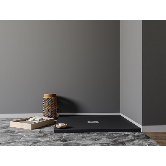 Каменный поддон Aquanet Pleasure 90x90 см 258888, чёрный фото 5