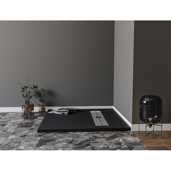 Каменный поддон Aquanet Delight 90x90 см 258896, чёрный фото 3