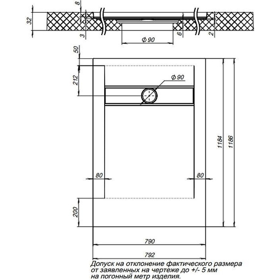 Каменный поддон Aquanet Delight 120x80 см 258897, чёрный - 8 Каменный поддон Aquanet Delight 120x80 см 258897, чёрный фото 8