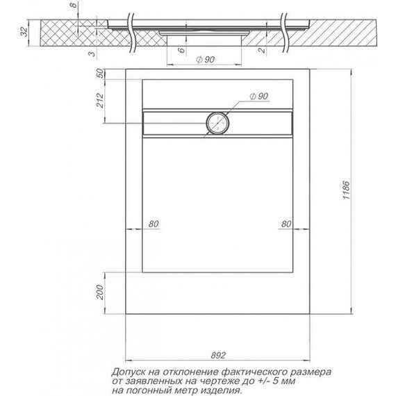 Каменный поддон Aquanet Delight 120x90 см 260112, чёрный - 8 Каменный поддон Aquanet Delight 120x90 см 260112, чёрный фото 8