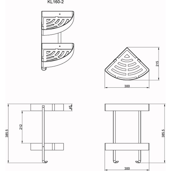 Полка угловая Azario AZ-160-2 фото 2