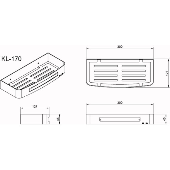 Полка прямоугольная Azario AZ-170 фото 2