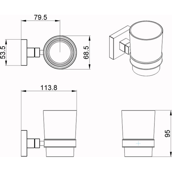 Стакан для зубных щеток Azario Rina AZ-87006 фото 3