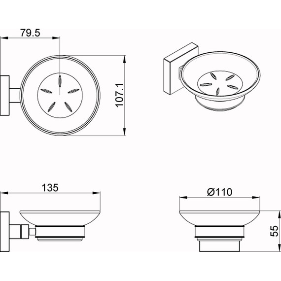 Мыльница Azario Rina AZ-87008 фото 3