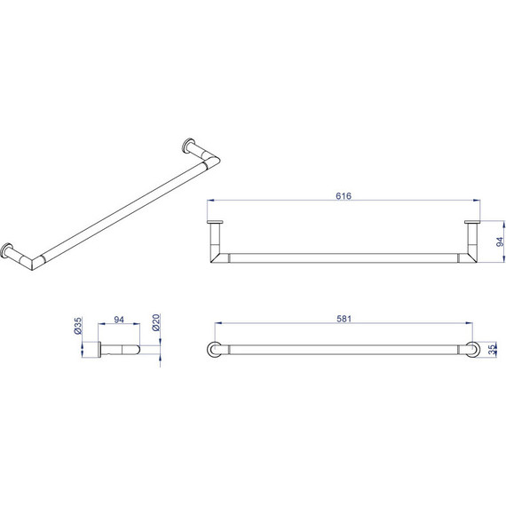 Полотенцедержатель Azario Forny AZ-88301 - 3 Полотенцедержатель Azario Forny AZ-88301 фото 3
