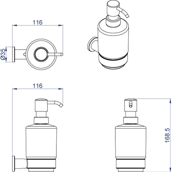 Дозатор для жидкого мыла Azario Forny AZ-88312 - 3 Дозатор для жидкого мыла Azario Forny AZ-88312 фото 3