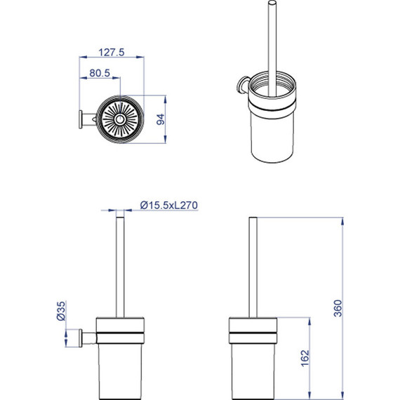 Ершик для унитаза Azario Forny AZ-88313 фото 3
