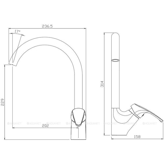 Смеситель для кухни Aquanet Practic AF100-41С 216750 фото 2