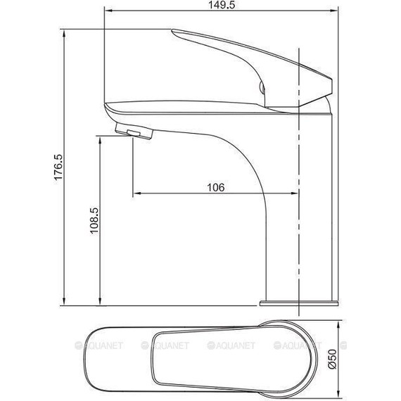 Смеситель для раковины Aquanet Atletic AF310-10С 216760 фото 3