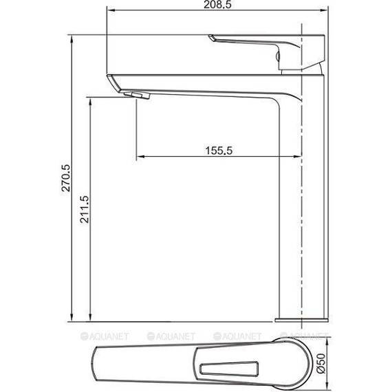 Смеситель для раковины Aquanet Logic AF320-11С 216765 - 2 Смеситель для раковины Aquanet Logic AF320-11С 216765 фото 2