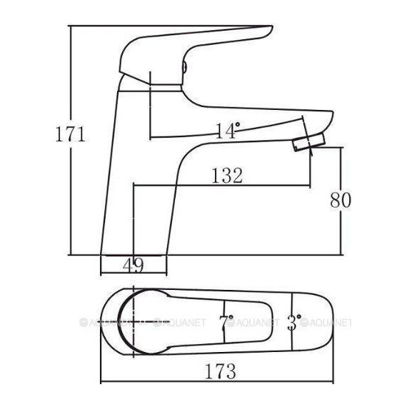 Смеситель для раковины Aquanet Pragmatic AF430-10С 216767 фото 5