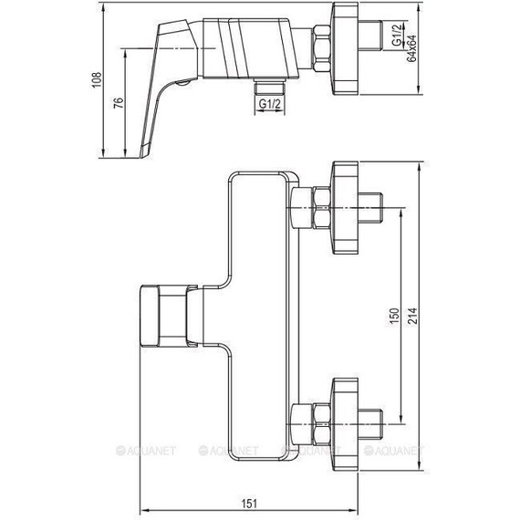 Смеситель для душа Aquanet Gotic AF440-30С 216774 фото 2