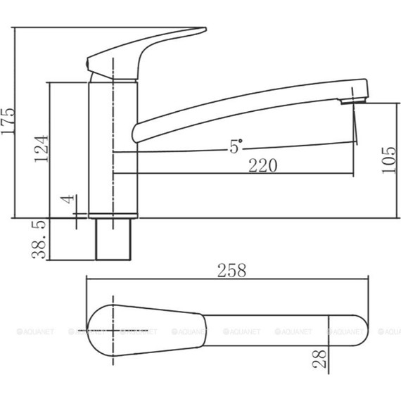 Смеситель для кухни Aquanet Static AF330-40C 237446 фото 2