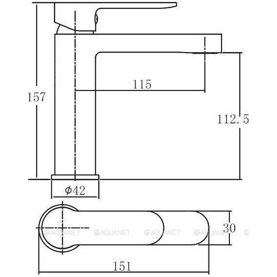 Смеситель для раковины Aquanet Passion AF300-10B 243293, чёрный матовый фото 4