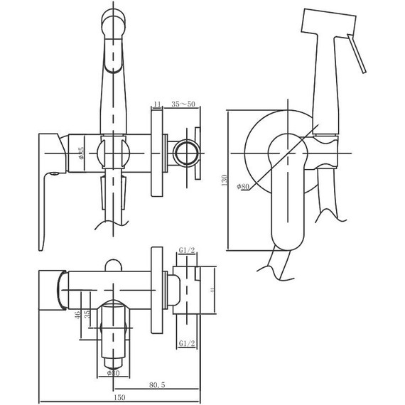 Набор для гигиенического душа Aquanet Passion AF300-52С 243317 фото 4