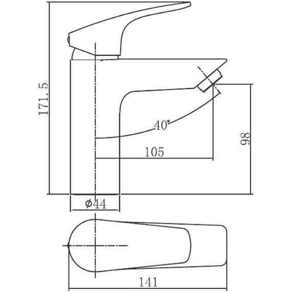 Смеситель для раковины Aquanet Static Black AF330-10B 261820, чёрный матовый фото 2