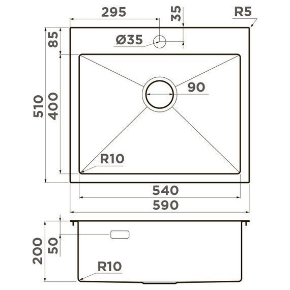 Мойка кухонная Omoikiri Akisame 59-LG (4973082) 1,2 мм, светлое золото, Цвет производителя: светлое золото фото 2
