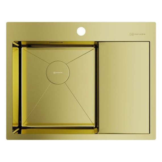 Мойка кухонная Omoikiri Akisame 65-LG-L (4973083) 1,2 мм, светлое золото, Цвет производителя: светлое золото фото 