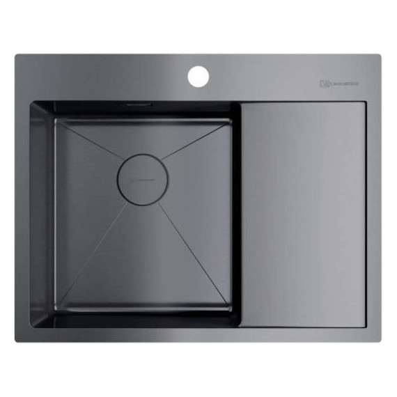 Мойка кухонная Omoikiri Akisame 65-GM-L (4973097) 1,2 мм, вороненая сталь, Цвет производителя: вороненая сталь фото 