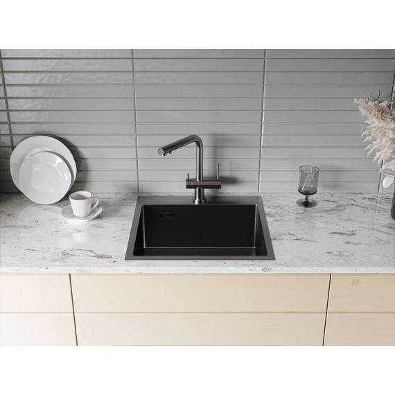 Мойка кухонная Omoikiri Akisame 51-GM (4973440) 1,2 мм, вороненая сталь, Цвет производителя: вороненая сталь - 2 Мойка кухонная Omoikiri Akisame 51-GM (4973440) 1,2 мм, вороненая сталь, Цвет производителя: вороненая сталь фото 2