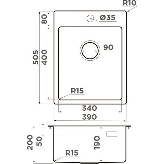 Мойка кухонная Omoikiri Amadare 39-IN (4997028) 1 мм, Цвет производителя: нержавеющая сталь фото 2