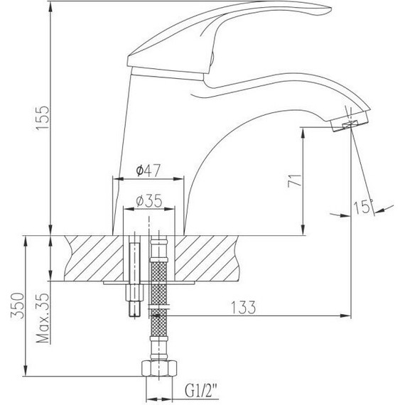 Смеситель для раковины Haiba HB1021 фото 2