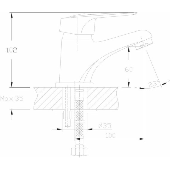 Смеситель для раковины Haiba HB1037 - 2 Смеситель для раковины Haiba HB1037 фото 2