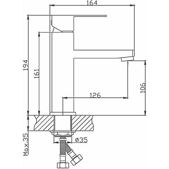 Смеситель для раковины Haiba HB10803-7, чёрный матовый - 2 Смеситель для раковины Haiba HB10803-7, чёрный матовый фото 2