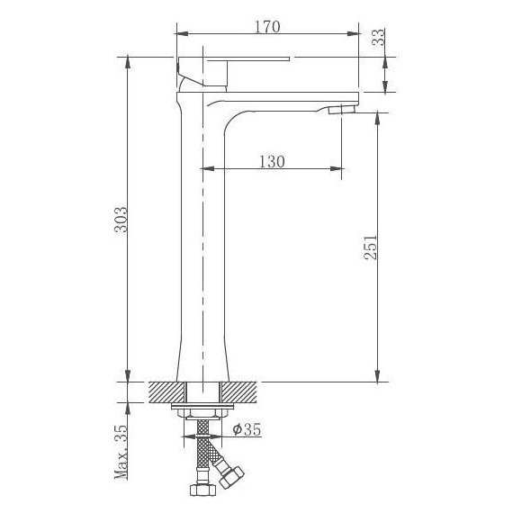 Смеситель для раковины высокий Haiba HB11807, нержавеющая сталь - 2 Смеситель для раковины высокий Haiba HB11807, нержавеющая сталь фото 2