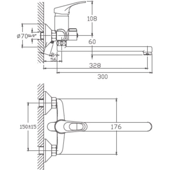 Смеситель для ванны Haiba HB2213 фото 2