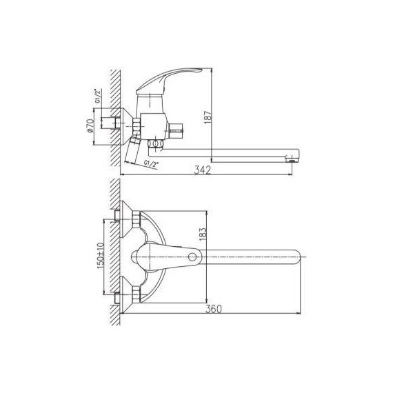 Смеситель для ванны Haiba HB2221 - 2 Смеситель для ванны Haiba HB2221 фото 2