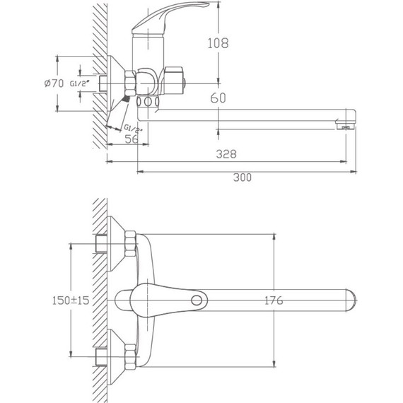 Смеситель для ванны Haiba HB2236 фото 2