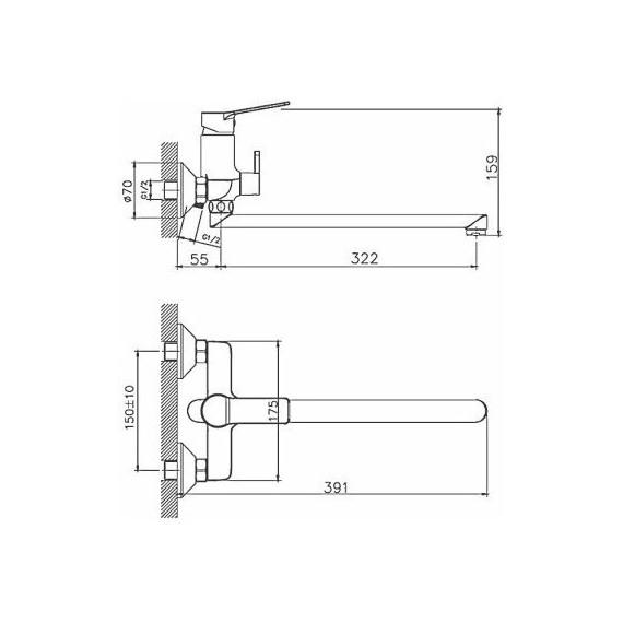 Смеситель для ванны Haiba HB22559 фото 2