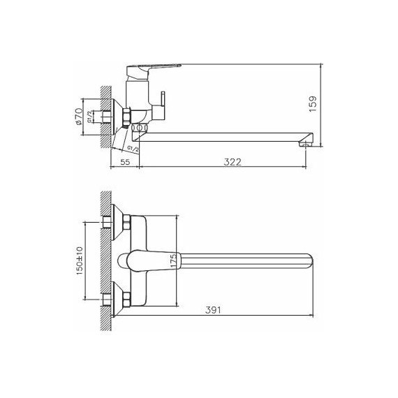 Смеситель для ванны Haiba HB22563 фото 2