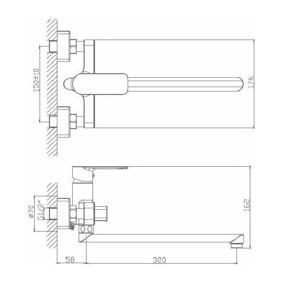 Смеситель для ванны Haiba HB22617 фото 2