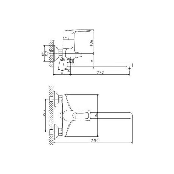 Смеситель для ванны Haiba HB2266 фото 2