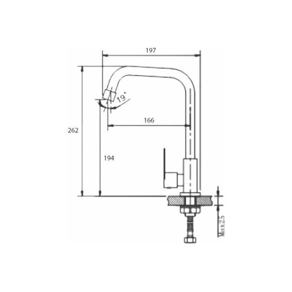 Смеситель для кухни Haiba HB4182, моно, нержавеющая сталь фото 2